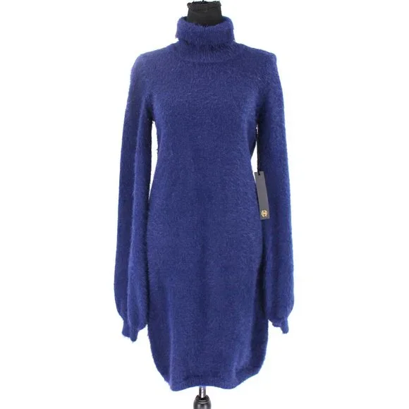 fuzzy blue dress CASUAL CHIC